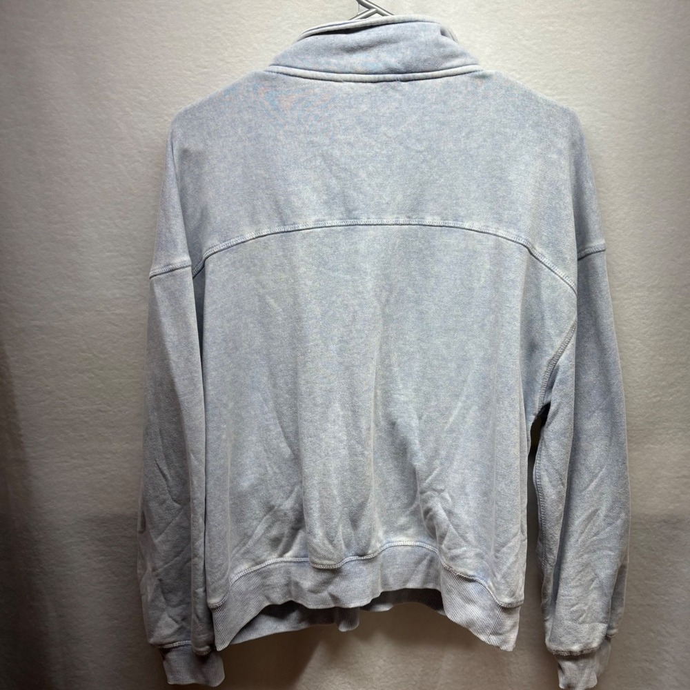Hippie Rose Pullover Sweatshirt Women's Large Light Blue Quarter Zip Casual - Picture 7 of 7